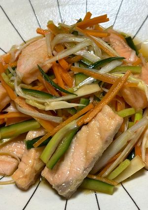野菜たくさん　サーモンの南蛮漬け-レシピのメイン写真