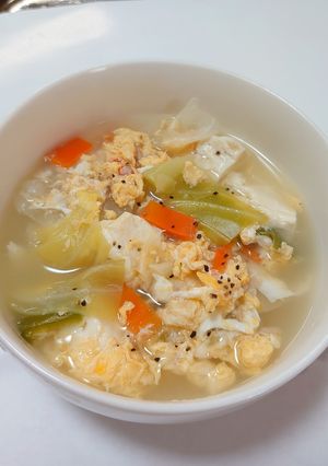 豆腐・ツナ・カット野菜の卵スープ-レシピのメイン写真