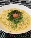 昆布茶で簡単！ 和風明太子スープパスタ