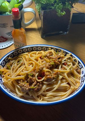 ハンバーグの種を使ったボロネーゼ-レシピのメイン写真