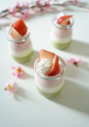 3色ひしもち風チーズケーキ-レシピのメイン写真