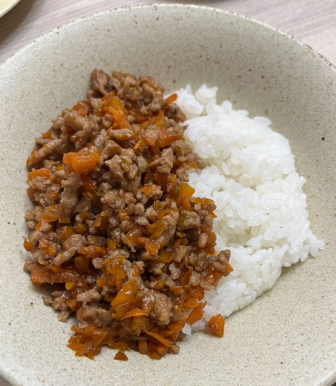 そぼろご飯（豚ひき、にんじん）-レシピのメイン写真