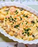ランチ！余った生クリームでエビグラタン