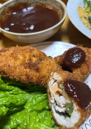 鶏ささみの青じそ明太チーズカツ(ふき)-レシピのメイン写真