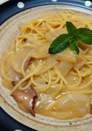 カレー風味のチーズカルボナーラ-レシピのメイン写真