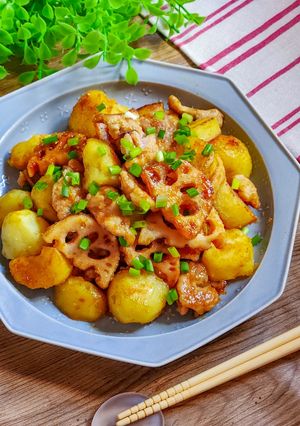 豚れんこんとカレーポテト炒め-レシピのメイン写真