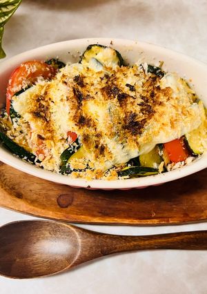 ズッキーニとトマトの重ね焼き-レシピのメイン写真