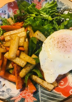 拍子切り温野菜とベビーリーフのサラダ-レシピのメイン写真