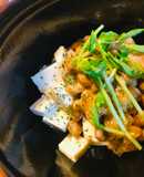 毎日の納豆●絹漉し豆腐サラダと