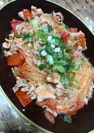 豚肉とトマトの春雨-レシピのメイン写真