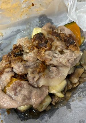 片栗粉使いの 茄子豚 醤油麹蒸し-レシピのメイン写真