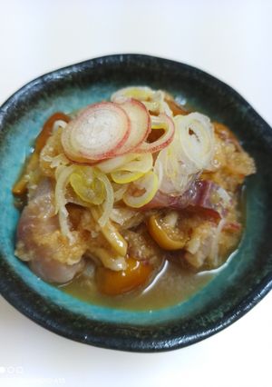 イナダとなめこの生姜おろしポン酢和え！-レシピのメイン写真