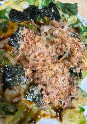 餅入りレタスお好み焼き-レシピのメイン写真