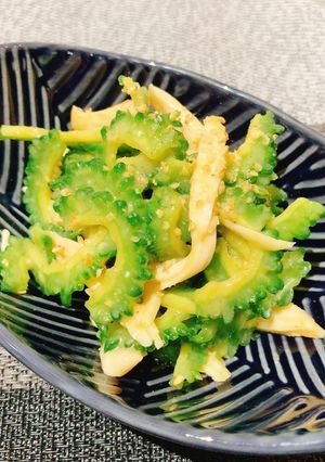 ゴーヤと鶏ムネ肉の辛子酢味噌和え-レシピのメイン写真