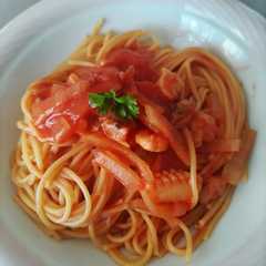 รูปของ トマトジュースで🍅和風ペスカトーレ