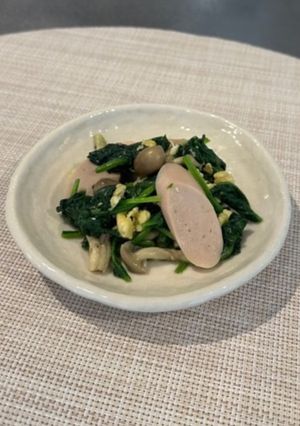 魚肉ソーセージとほうれん草の卵炒め-レシピのメイン写真