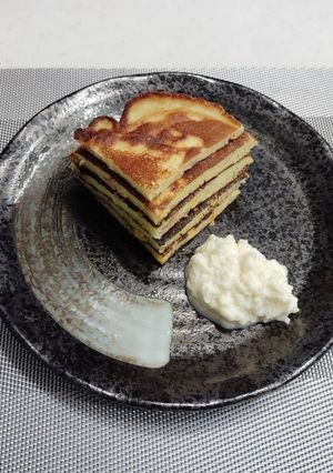 リコッタチーズを添えたお食事パンケーキ-レシピのメイン写真