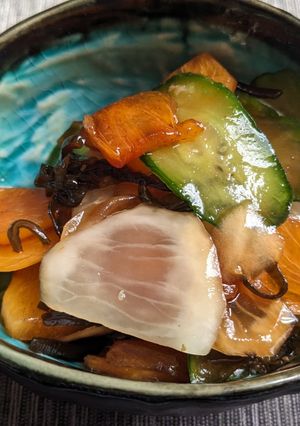 柿とかぶときゅうりの塩昆布和え-レシピのメイン写真