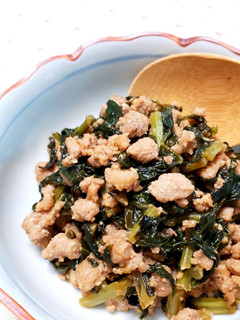 ご飯のお供に☆大根葉の肉味噌炒め-レシピのメイン写真