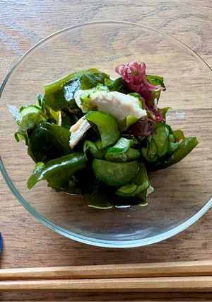 きゅうりの検定♪鶏肉とワカメの和え物-レシピのメイン写真