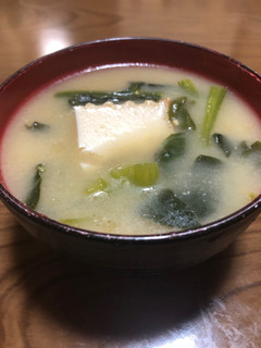 ほうれん草と厚揚げの味噌汁-レシピのメイン写真