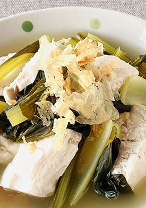 防災レシピ🍲湯煎で🥬小松菜と豆腐の煮浸し-レシピのメイン写真
