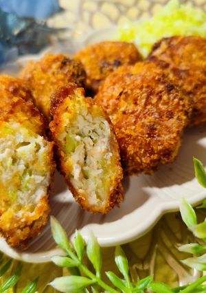 鶏むね1枚で8人前!チキンメンチカツ-レシピのメイン写真