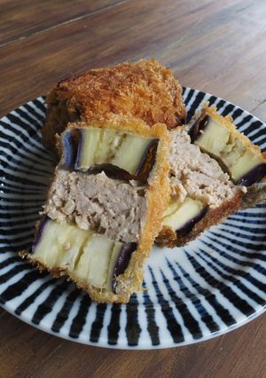 《主菜》なすの肉詰めフライ-レシピのメイン写真