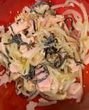 電子レンジでもやしとハムの中華サラダ
