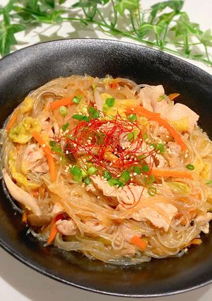 たっぷり白菜と豚こまのワンパン中華春雨♩-レシピのメイン写真