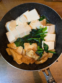 豆腐、油揚げ、ほうれん草鍋-レシピのメイン写真
