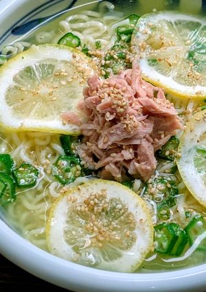 冷!トロトロオクラのレモン塩ラーメン-レシピのメイン写真