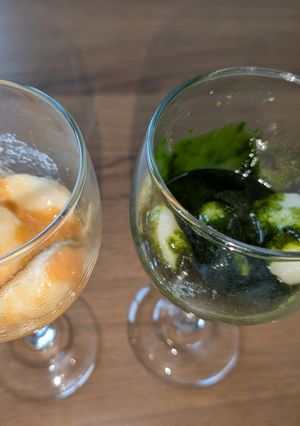 白玉豆腐団子…抹茶＆きな粉ソース…ラテ-レシピのメイン写真