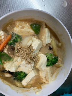 お一人様クリーミー梅炒飯味豆腐野菜炒め-レシピのメイン写真