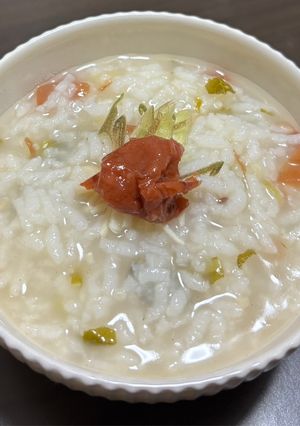 茗荷と大根の葉の梅粥-レシピのメイン写真