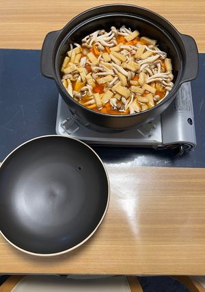 卓上コンロと土鍋で作る炊き込みご飯-レシピのメイン写真