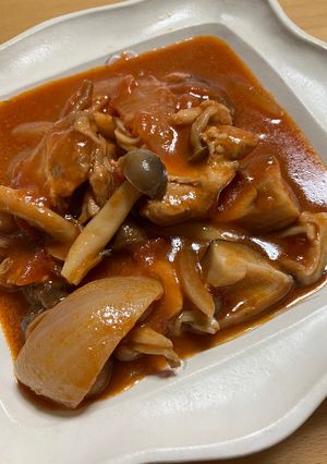 ⭐︎濃厚⭐︎鶏肉とキノコのトマト煮-レシピのメイン写真