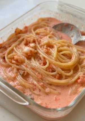 レンジ5分♪子供喜ぶランチ♪明太キムチパスタ-レシピのメイン写真