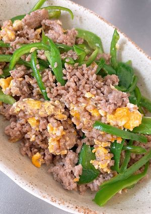 ひき肉ピーマン卵🥚ご飯のお供-レシピのメイン写真
