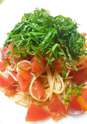 簡単★ザク切りトマトの冷製パスタ☆-レシピのメイン写真