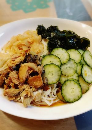 サバ缶とガリのぶっかけ素麺-レシピのメイン写真