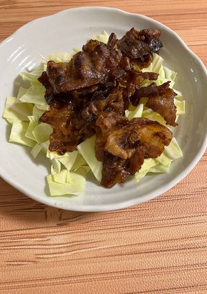 薄切り豚バラ炒め（奈良漬の味噌漬け）-レシピのメイン写真