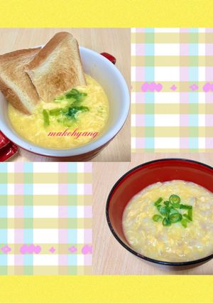 卵コーンスープ&パン☆おかゆ時短簡単-レシピのメイン写真