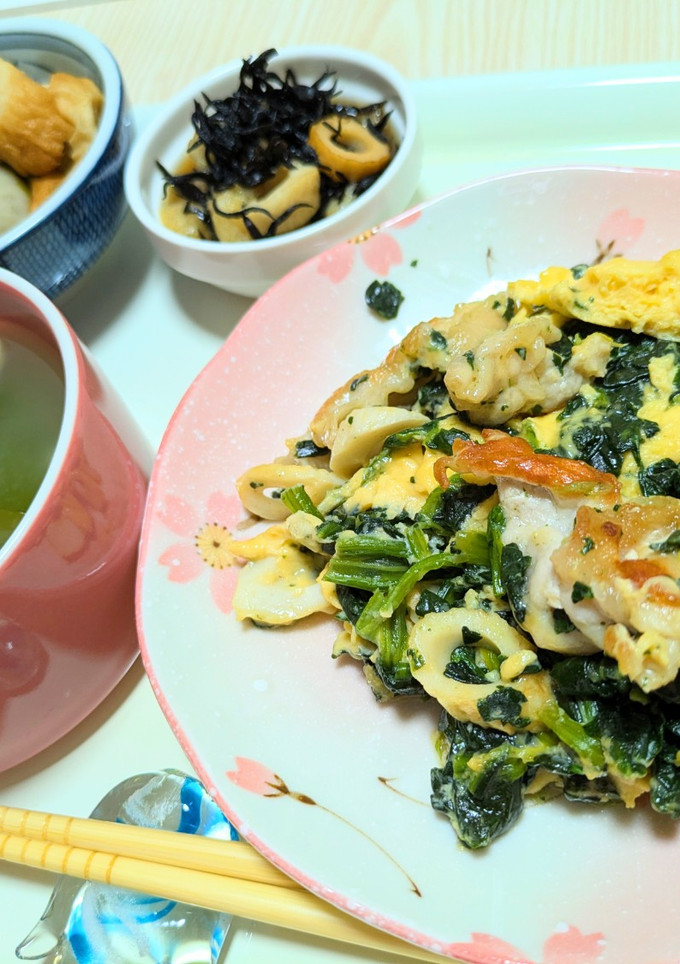 夕飯✧豚ほうれん草の卵炒め-レシピのメイン写真