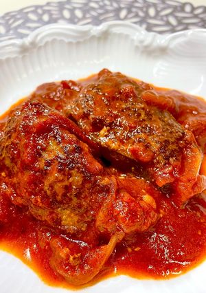 【簡単夕食】ピーマン肉詰めのとろとろトマトソース-レシピのメイン写真