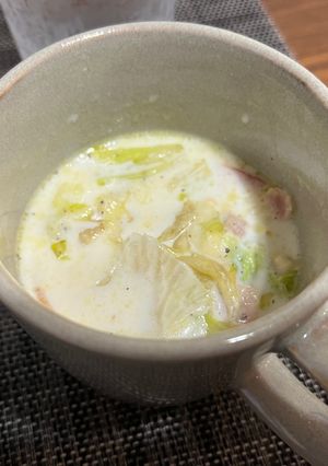 ベーコンレタスミルクスープ-レシピのメイン写真