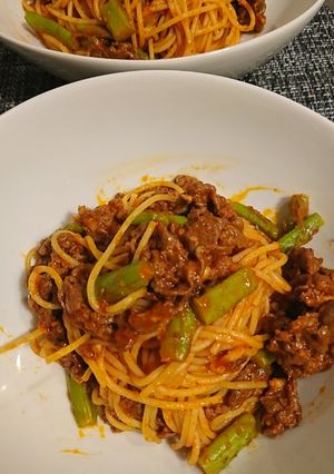 牛肉とアスパラのトマトパスタ-レシピのメイン写真