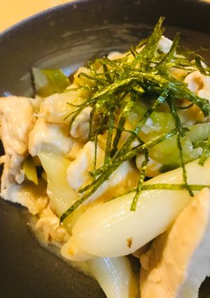鶏肉と長ネギの白味噌炒め生姜添え-レシピのメイン写真