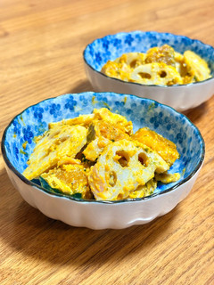 レンジで!南瓜と蓮根のカレーマヨサラダ-レシピのメイン写真
