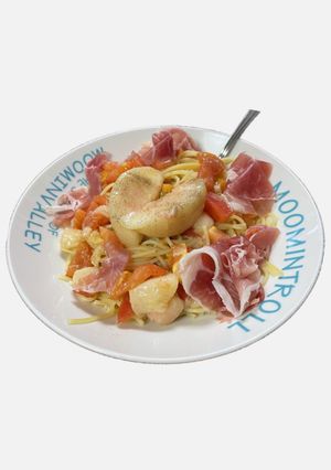 桃と生ハムの冷製パスタ-レシピのメイン写真